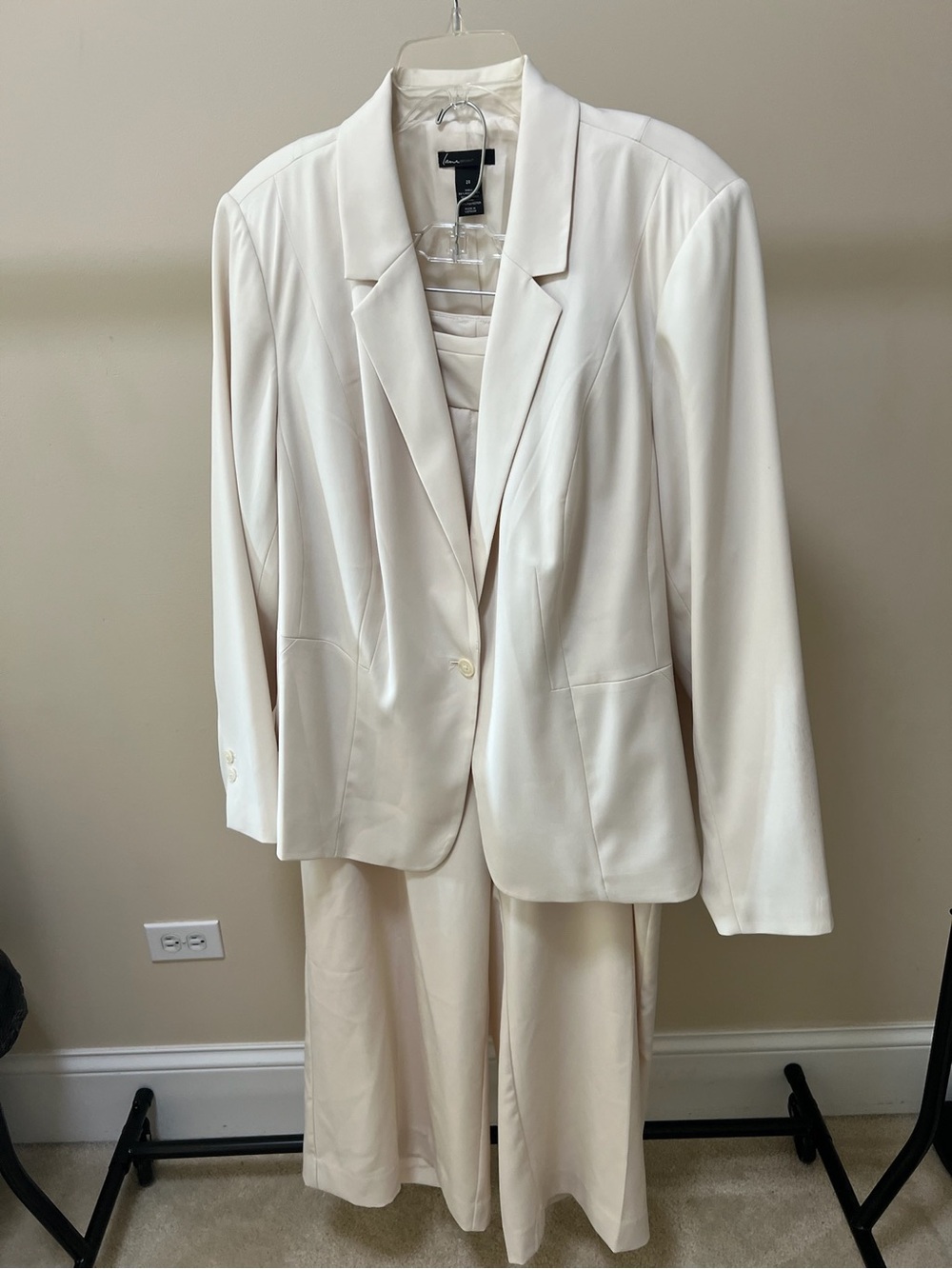 Lane Bryant Cream Blazer and Wide-Leg Trousers